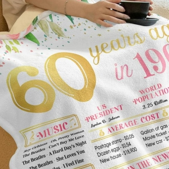 2/$13🍁60th Birthday Blanket 1964 - Picture 4 of 7